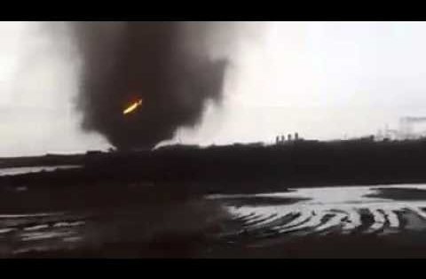 اعصار ميسان من داخل شركه نفطيه وصافرات الأنذار ايضا