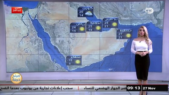 الانواء الجوية الجوية وتغيرات الطقس مع تالا مراد 27 11 2017 قناة دجلة الفضائية