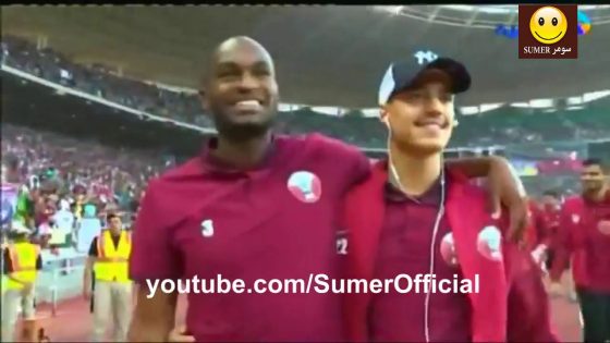 تحية لاعبي قطر للجمهور العراقي