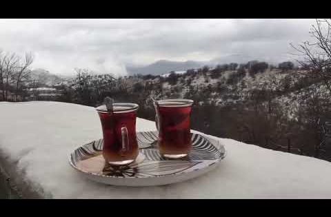 شاي السليمانية مع ثلوج الشتاء