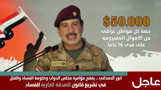 انور الحمداني .. 50.000 الف دولار هي حصة كل مواطن من الاموال المسروقة في العراق