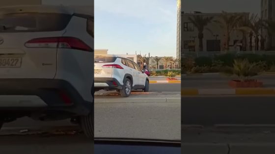 سايق يقطع بصف الشارع #العراق