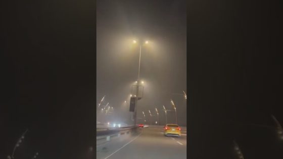 الضباب يغطي بغداد الان #العراق #ضباب